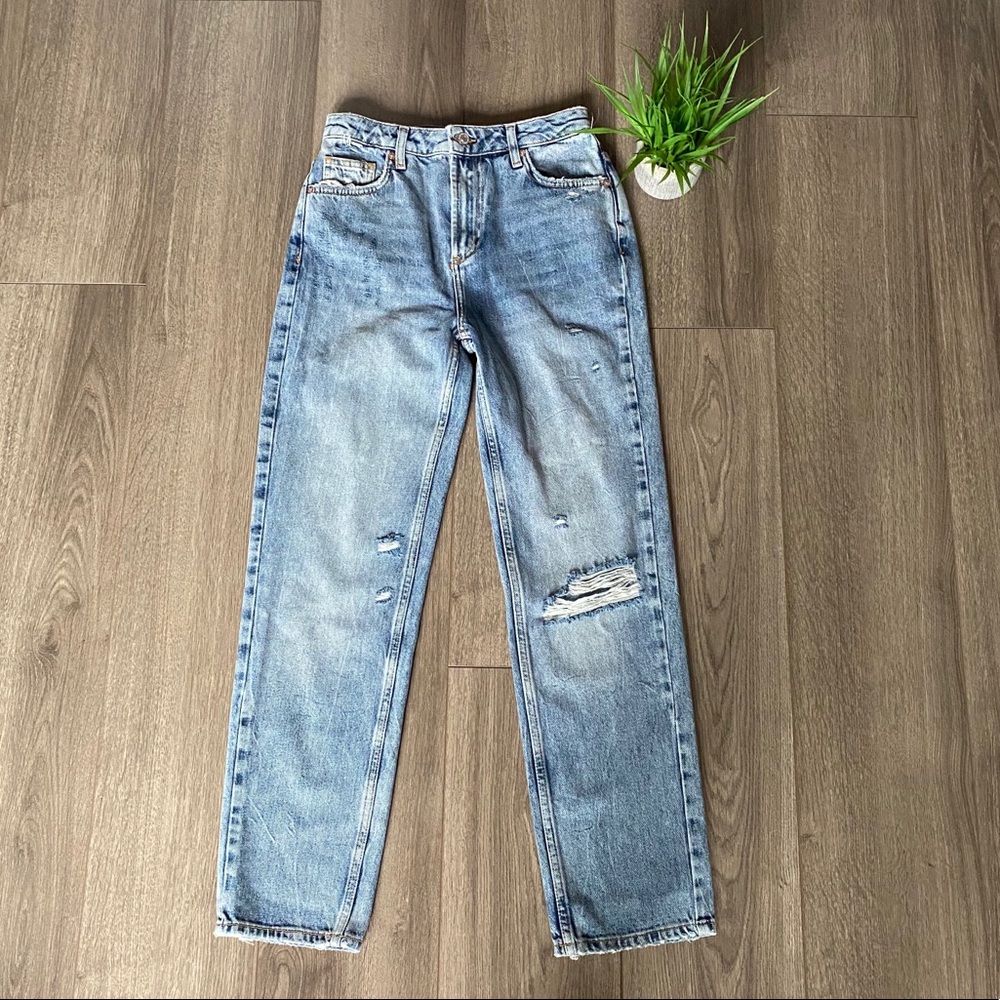 Free People Dakota Ripped Straight Leg Jeans - Picture 1 of 15